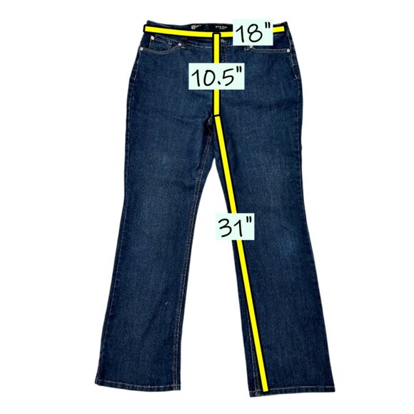 Nine West Jeans Womens Size 12 / 31 West End Fit Bootcut Dark Wash Embroidered - Picture 9 of 9